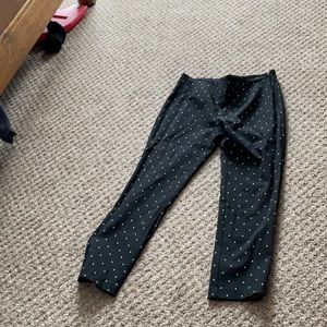 Black with white dots stretch pants